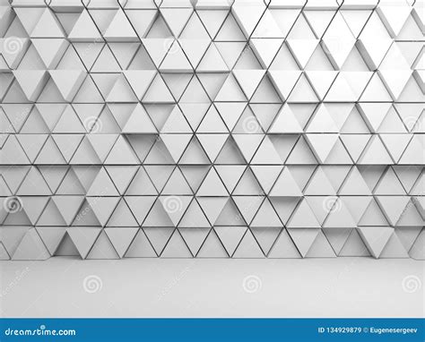 Triangles Pattern On Front Wall 3d Render Stock Image Image Of