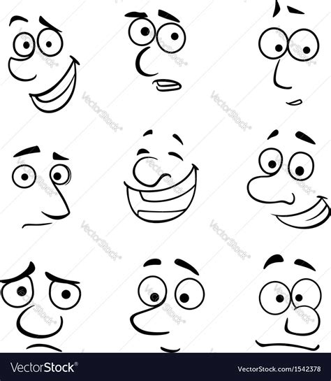 Cartoon Faces With Emotions Royalty Free Vector Image