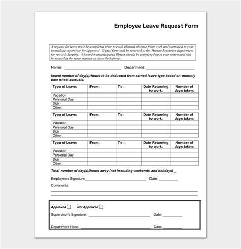 Leave Application Form For Employee Templates Fillable Printable Vrogue Co