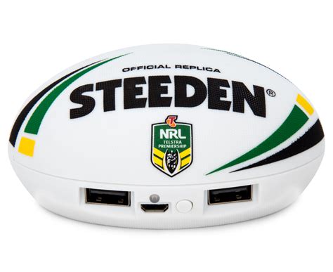 With a super bladder for high air retention, this authentic nrl replica league ball ensures consistent performance and is perfect for junior matches as well as training. NRL Steeden Ball Dual USB Power Bank - White | GroceryRun ...