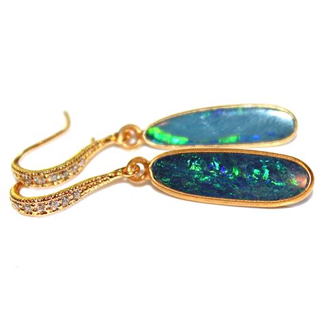 Australian Lightning Ridge Opal Earrings Opal Jewelry Delicate