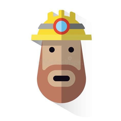 Icon Face Miner With Helmet Stock Vector Illustration Of Industry