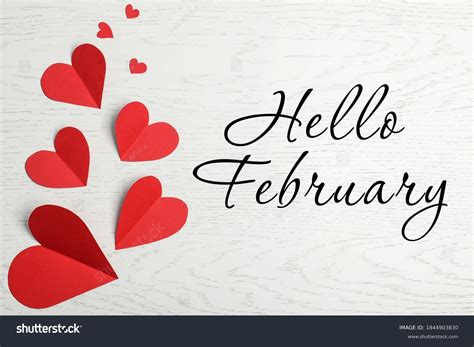 1396 Hello February Heart Background Bilder Stockfotos Und