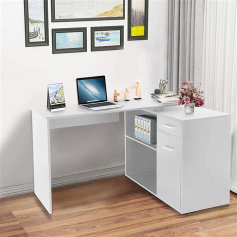 Amazon Com L Shaped Computer Desk Rotating Corner Desk With