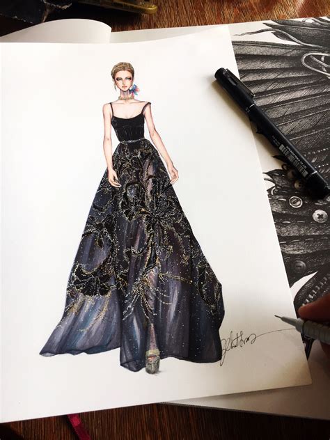 Elie Saab Sketch Sketching Draw Drawing Fashion Fashionsketch