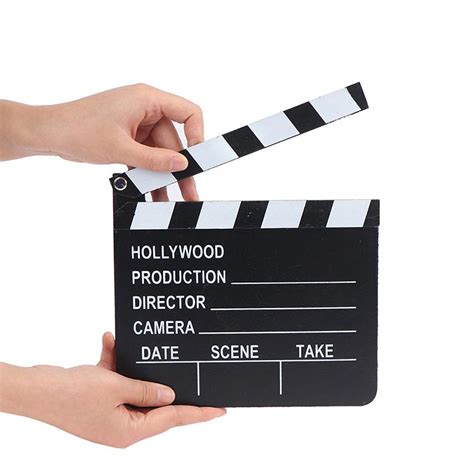 Buy Mini Director Video Wood Clapboard Dry Erase Film Clapper Board