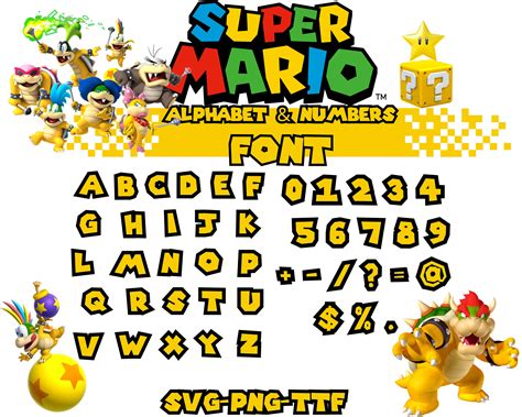 Super Mario Font Svg Mario Alphabet Svg Mario Font Mario Etsy Australia