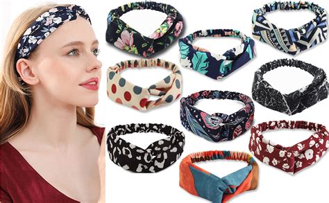 10 Pack Boho Headbands For Women Girls Elastic Twisted Headbands Hair