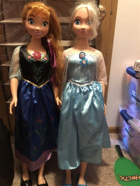 Lot Disney Frozen My Size Disney Elsa Anna Doll 38 Tall 2 Dolls Vht