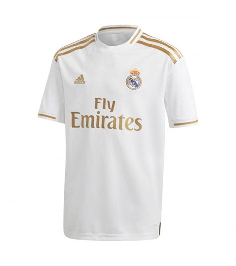 Adidas Kids Real Madrid Football Home Shirt 20192020 Whitegold Dx8838