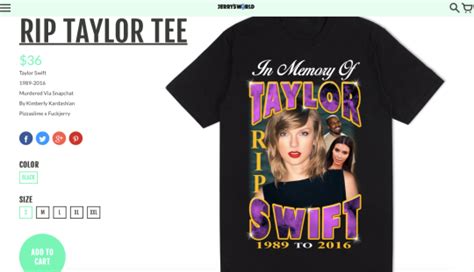 Someones Selling Rip Taylor Swift T Shirts Proving This Has Gone Way