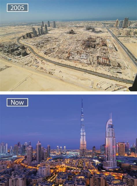 Before And After Pics Of Famous Cities Changed Over Time Dubai Uae