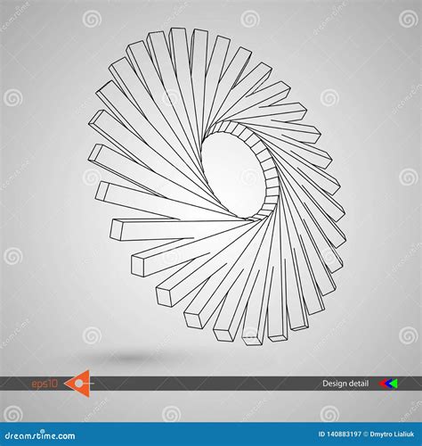 Rotating 3d Element For Design Abstract Form Stock Illustration