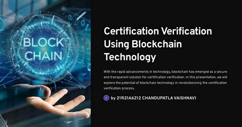 Certification Verification Using Blockchain Technology