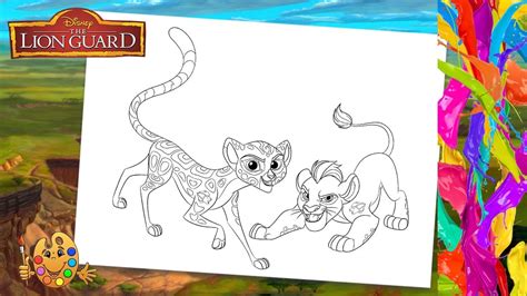 Coloring The Lion Guard : Fuli & Kion | Coloring pages | Coloring book | - YouTube