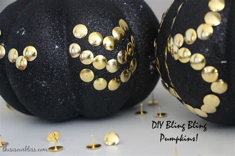 Diy Gold Studded Pumpkins With Dollar Store Supplies This Is Our Bliss