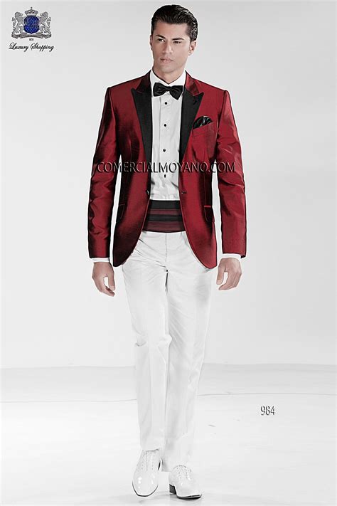Black Tie Red Men Wedding Suit Model 984 Mario Moyano Collection