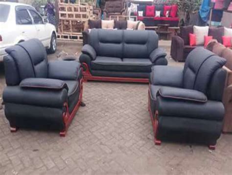 Sofa sets made on order. 5 Seater Black Leather Sofa Set , Nairobi - Kenya ...