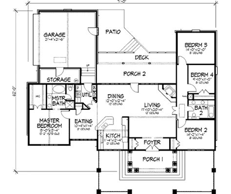 Mediterranean Style House Plan 4 Beds 2 Baths 2074 Sqft Plan 320