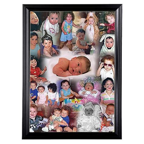 Buy Personalized World Wood Baby Collage Photo Frame With Photo Black