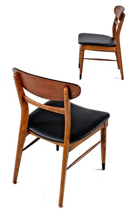 Classic mid century modern dresser made by lane acclaim designed by andre bus. Lane Acclaim Curved Back Black Vinyl Dining Chairs, Mid ...