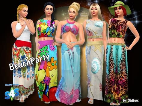 Beach Party Outfits By Oldbox At All 4 Sims Sims 4 Updates