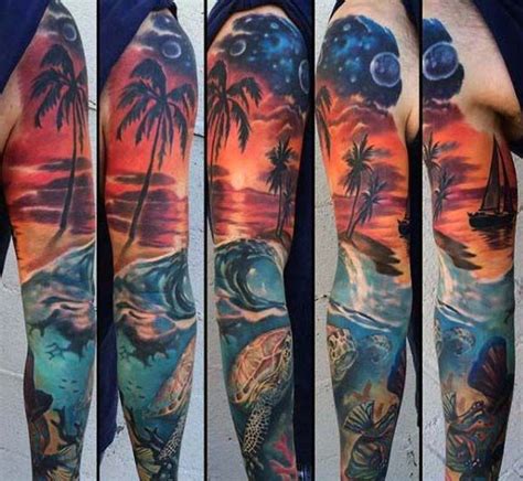 40 Ocean Sleeve Tattoos For Men Underwater Ink Design Ideas Tattoos