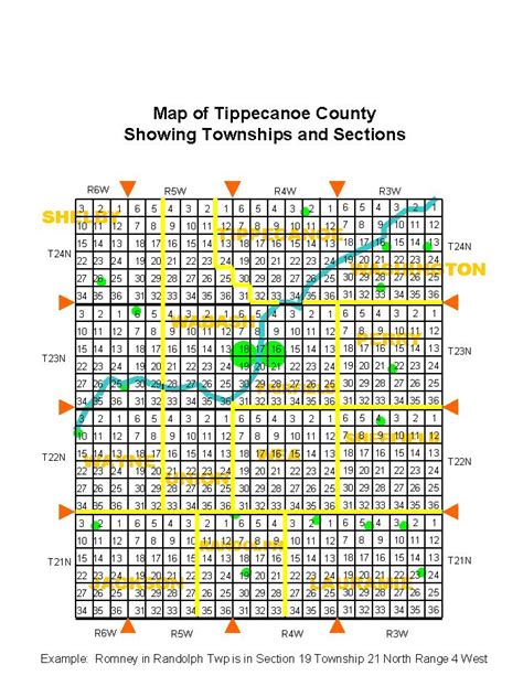 Map Of Tippecanoe County Showing Townships And Sections Image