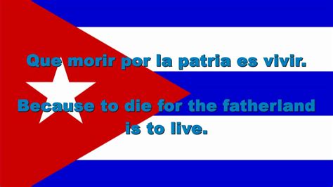 Cuba National Anthem English Lyrics Youtube