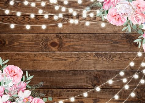 Creative Wedding Wood Backdrop With Flowers Light Bridal Shower Step