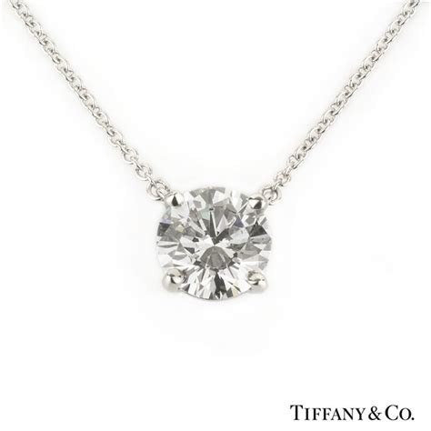 Tiffany Co Single Stone Diamond Pendant In Platinum Ct D Vvs