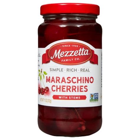 Mezzetta Maraschino Cherries With Stems 11 Oz King Soopers