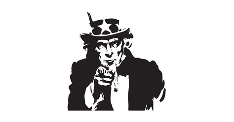 Black And White Uncle Sam Abstract Art Uncle Sam