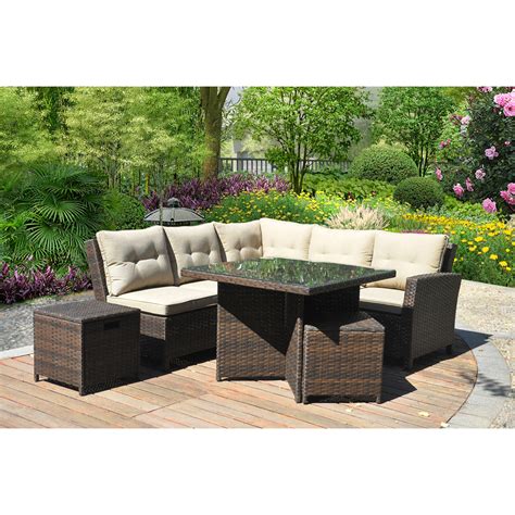 Shop the best selection of outdoor furniture from overstock your online garden & patio store! Hampton 5 Piece Outdoor Wicker Patio Furniture Set 05b ...