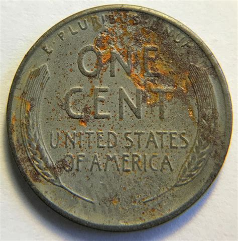 1943 Lincoln Wheat Cent Steel Cent Steel Composite Penny V1p6r4 For