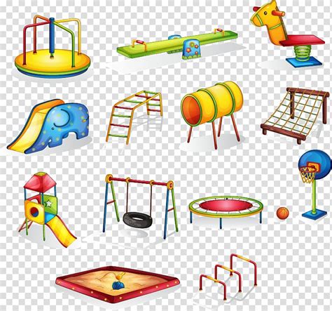 Assorted Color Playground Illustration Playground Cartoon Cartoon