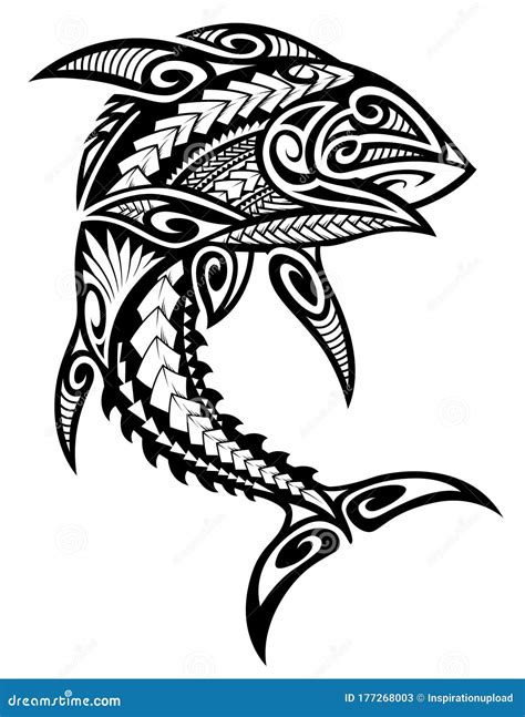 Tribal Tuna Fish Polynesian Design Stock Illustration Illustration Of