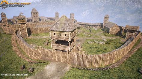Medieval Wooden Fort Modular In Environments Ue Marketplace