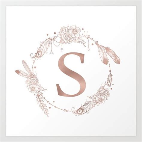 Shop.alwaysreview.com has been visited by 1m+ users in the past month Letter S initial monogram pink shimmery rose gold with a ...