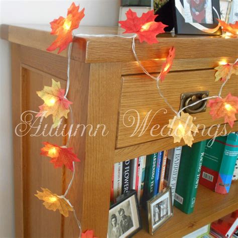 Autumn Decor Fairy Lights Battery Operated Autumn Leaves Etsy