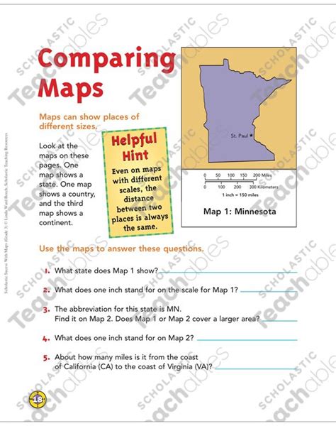 Comparing Maps Map Skills Grade 3 Printable Maps And Skills Sheets