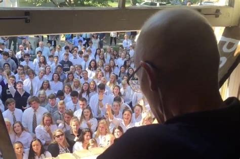 Cancer Ravaged Teacher Stunned As 400 Pupils Gather Outside His Home To