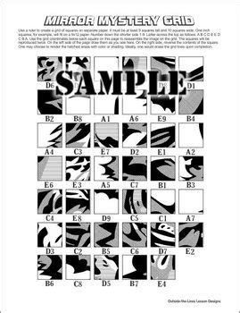 Mirror Mystery Grid Drawing Collection 1 By Outside The Lines Lesson