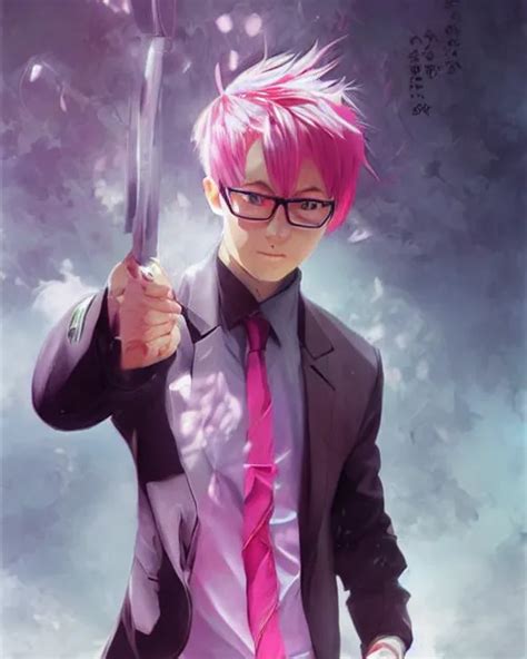 Saiki K Kusuo Saiki Pink Hair Male Protagonist Stable Diffusion