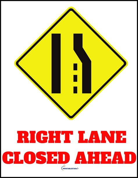 Right Lane Closed Ahead Sign Free Download