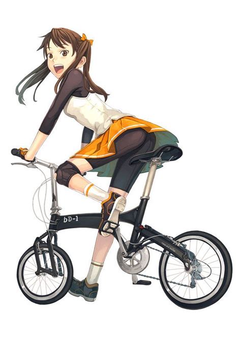 Аниме девочка на велосипеде фото Картинки и Рисунки