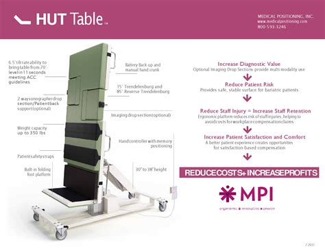 Hut™ Table Head Up Tilt Table For Syncope Testing
