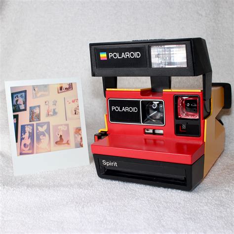 Upcycled Polaroid Spirit 600 With Red And Orange Cleaned And Tested