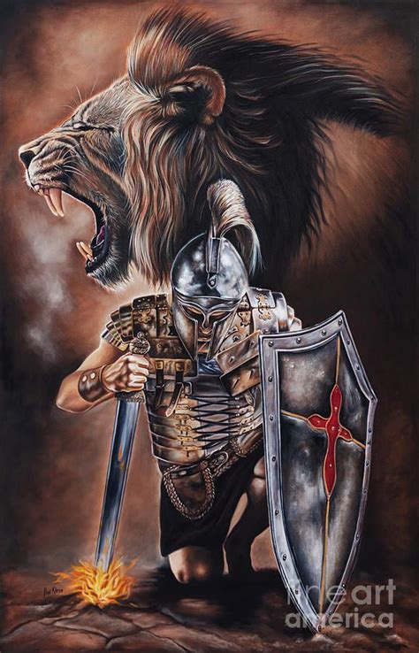 Warrior Painting Valiant Men By Ilse Kleyn Lion Images Lion Pictures