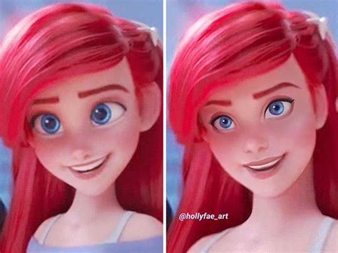 Mê Mệt Visual Dàn Công Chúa Disney Nếu Có Khuôn Mặt “tỷ Lệ Thật” Ariel